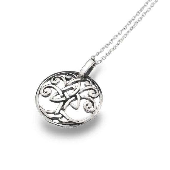 Sterling Silver Celtic Tree Of Life Round Pendant