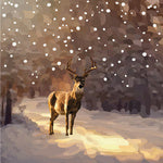 Stag Snow and Trees Greeting Card (Blank)