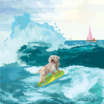 Surfer Dog Greeting Card (Blank)