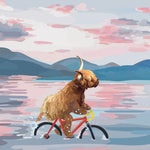 Cow Cycling Greeting Card (Blank)