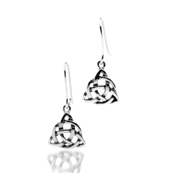 Sterling Silver earrings with Triangular Celtic Knot