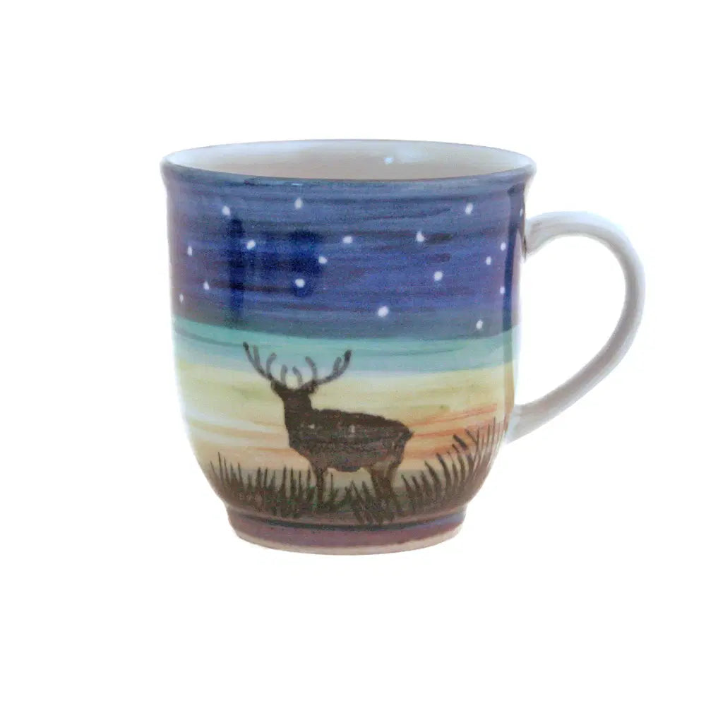 Highland Stoneware 425 Stag At Night Mug