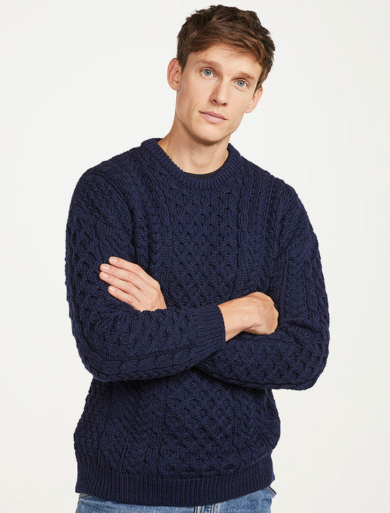 Men's Fisherman Knit Sweater | Navy