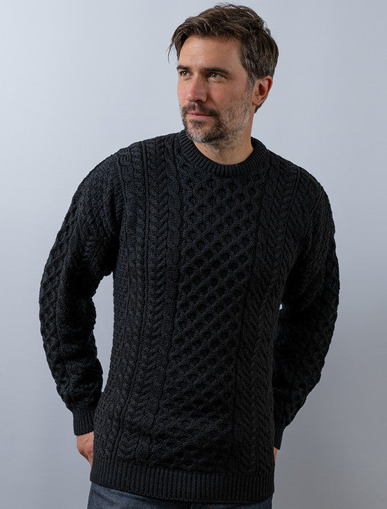 Men's Fisherman Knit Sweater | Black