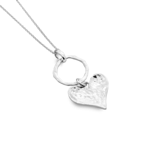 Sterling Silver Circle Heart Pendant