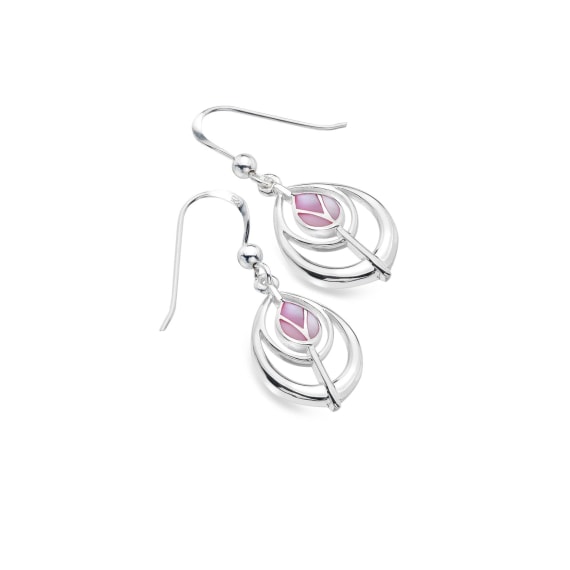 Sterling Silver MacIntosh Tulip Pink MOP Earrings