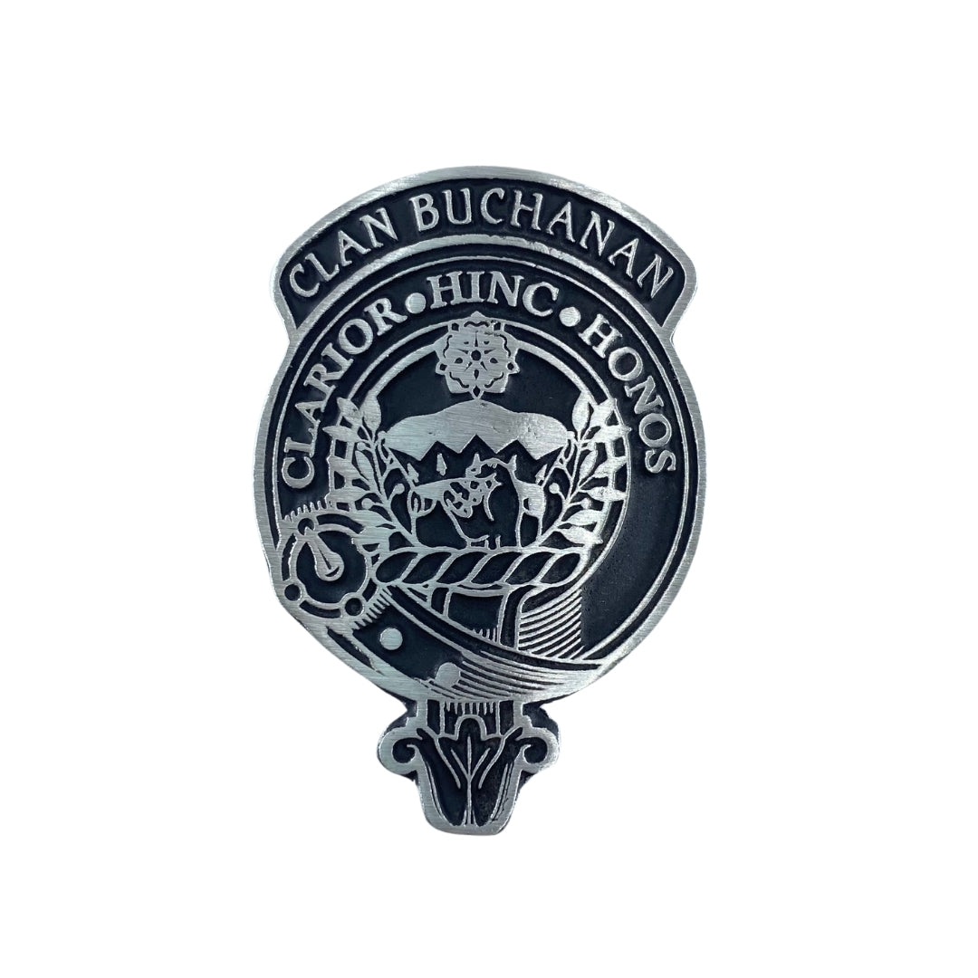 Buchanan Clan crested Rocks Glass