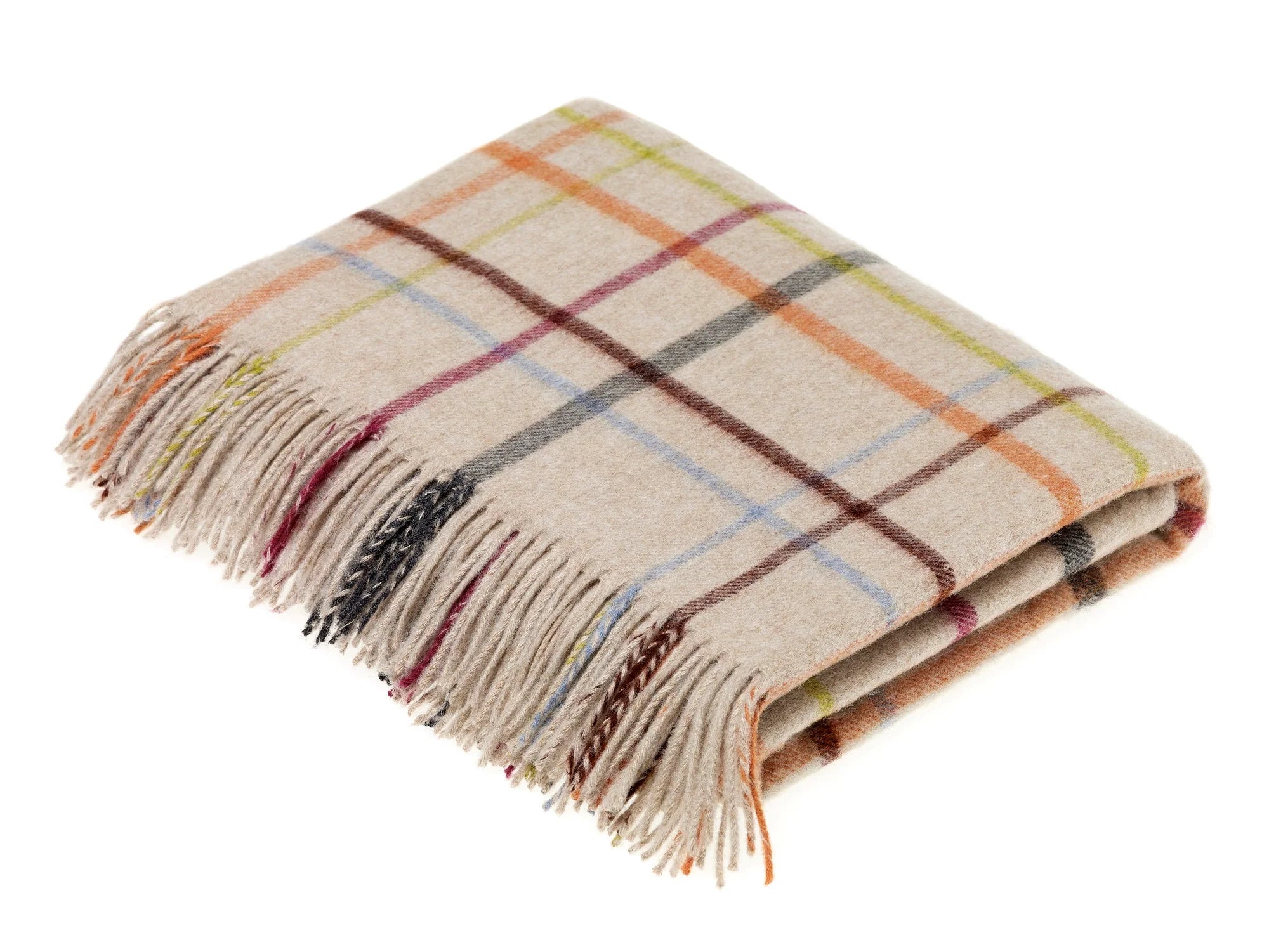 Windowpane Beige/Multi Throw