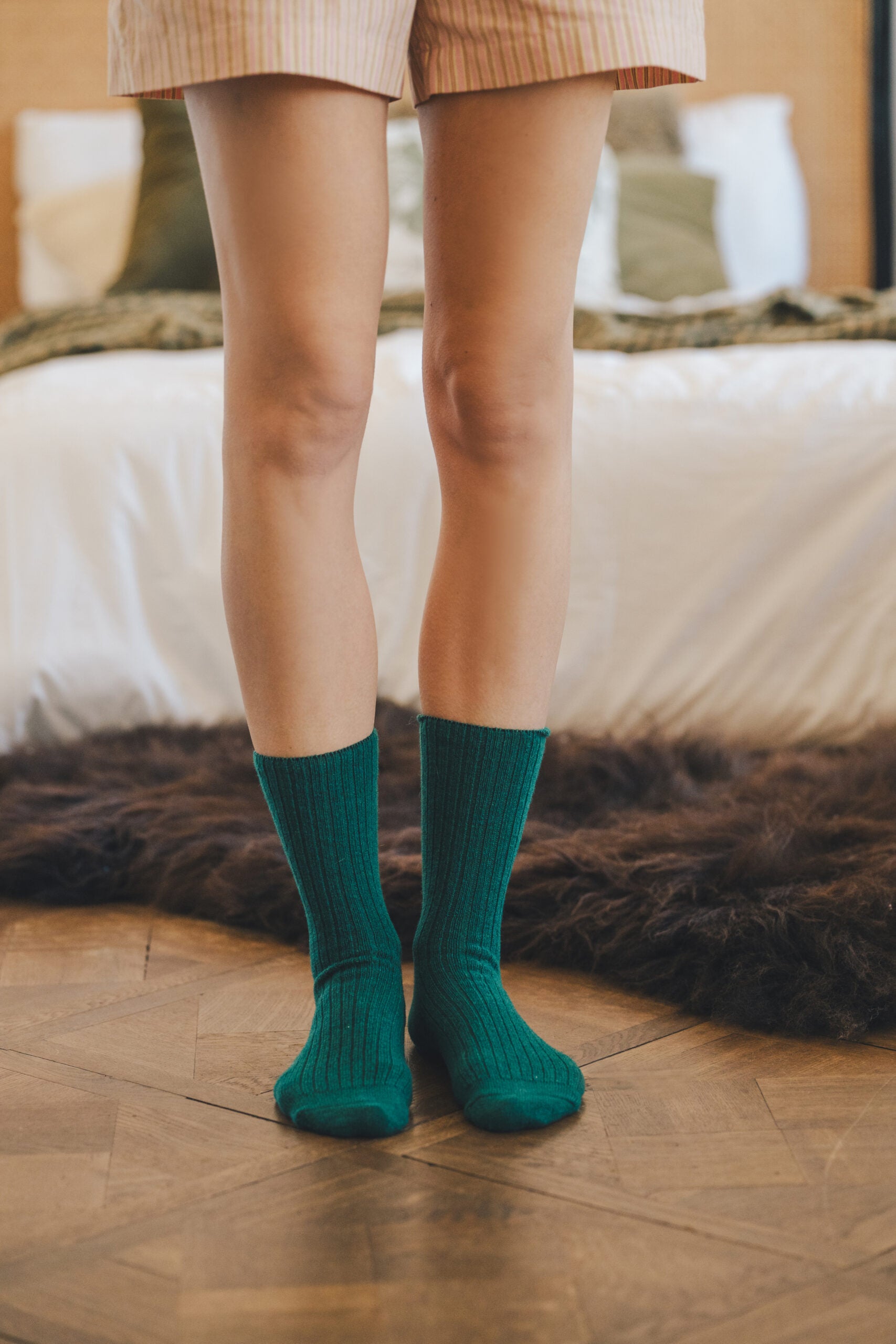 Yoko Cashmere Socks Green Colour