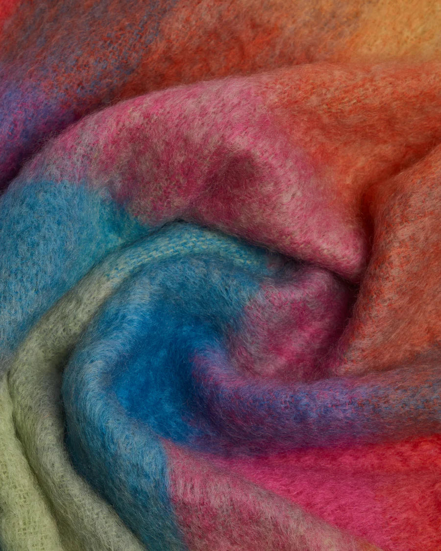 Colour Block Mohair Throw