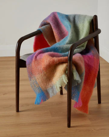 Colour Block Mohair Throw
