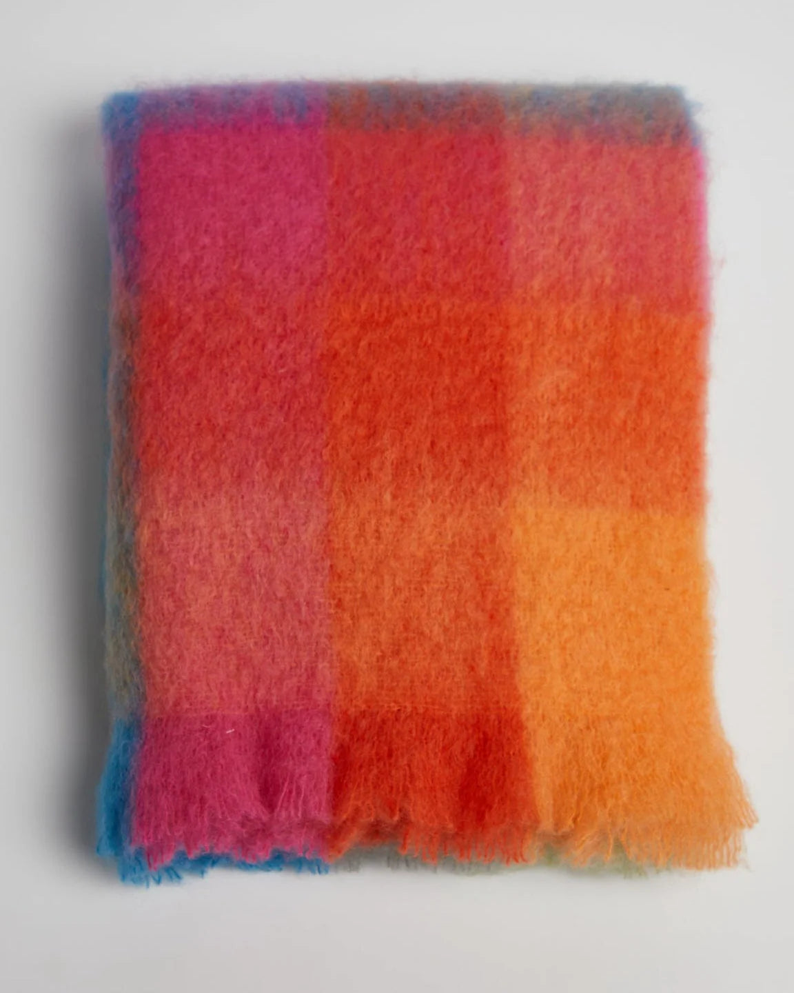 Colour Block Mohair Throw
