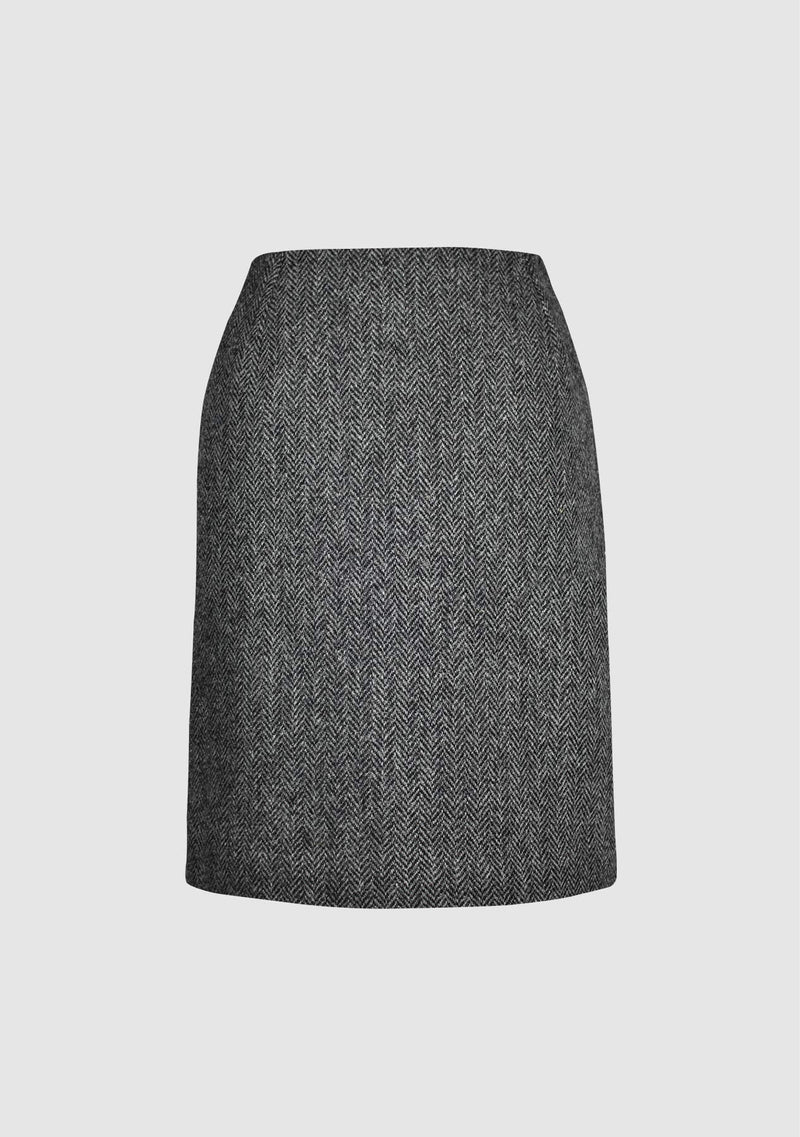 Harris Tweed Effie Skirt | Charcoal