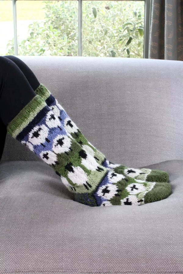 Pachamama hand knitted soft chunky wool sock