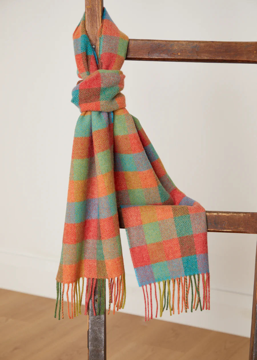 Foxford Multi-Colour Small Block Lambswool Scarf