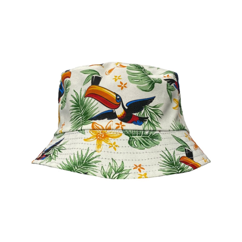 GUINNESS – BLACK & CREAM HAWAIIAN TOUCAN REVERSIBLE BUCKET HAT