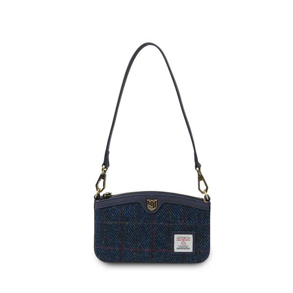 Islander_Ailsa_Leather_Purse_Navy Over Check