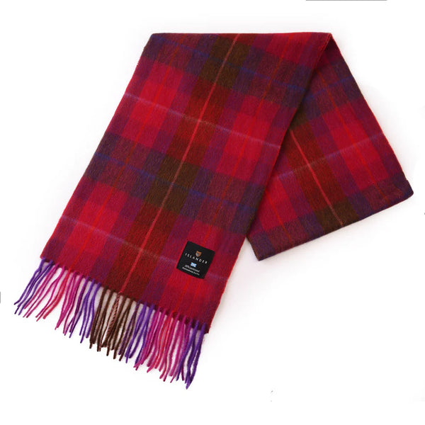 Islander Lambswool Scarf fuschia Tartan