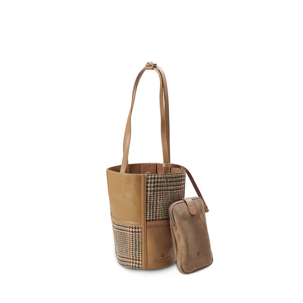Islander Leather Collection Orlagh Bag Beige Dogtooth