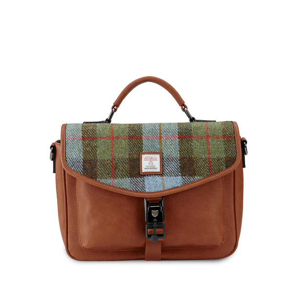 Islander Mini Laptop Bag Chestnut And Blue Tartan