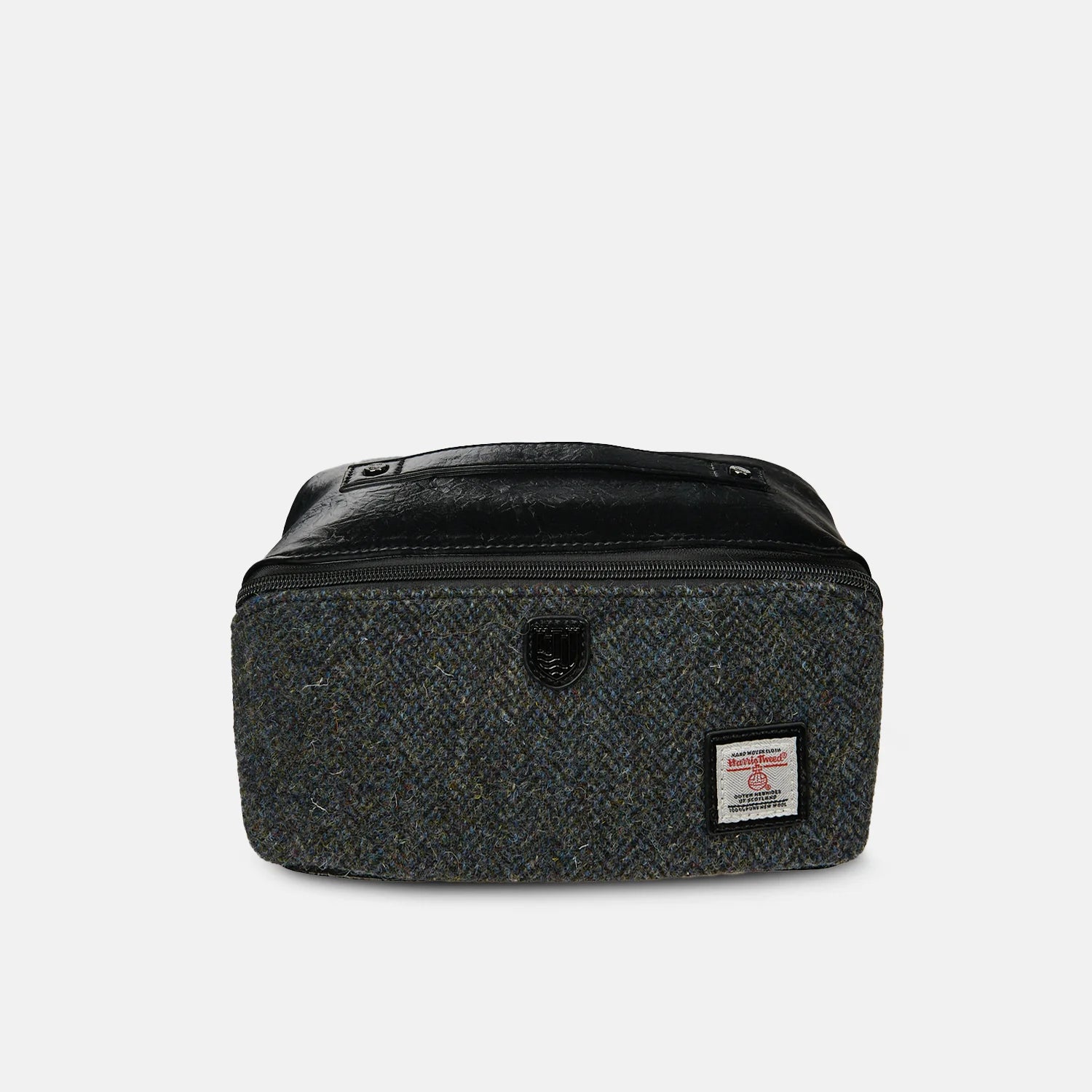 Islander Toiletry Bag Black and Grey Herringbone