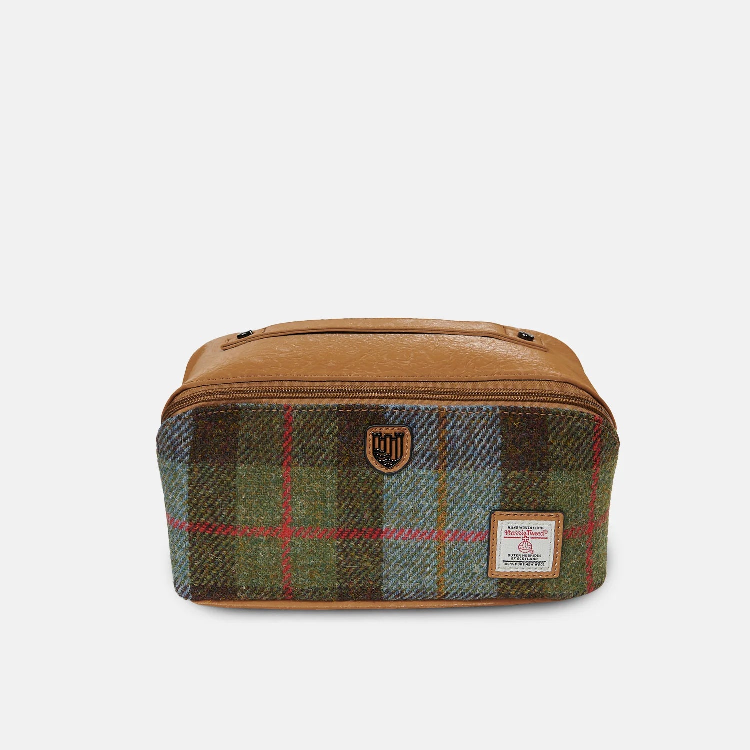 Islander Toiletry Bag Chestnut Blue Tartan