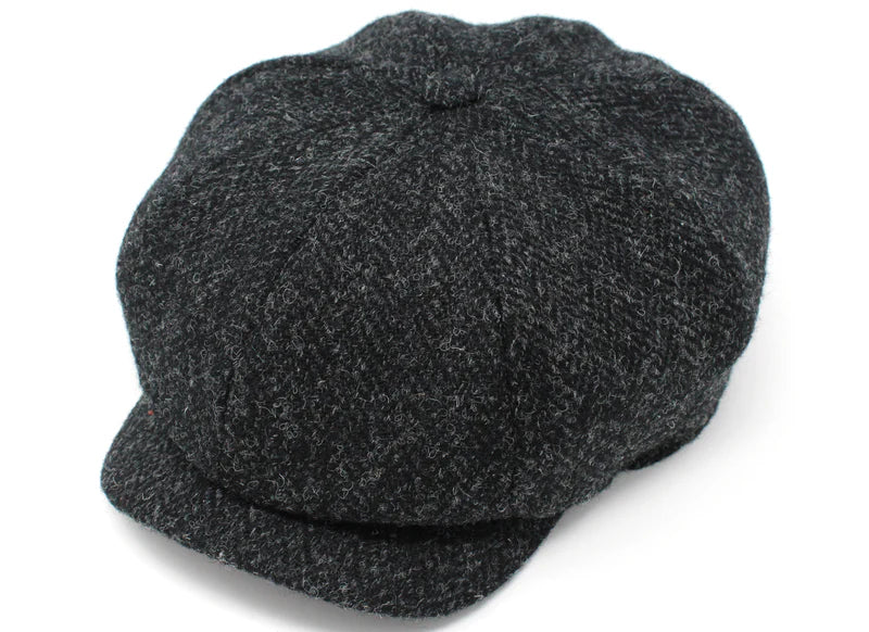 JP Cap Tweed | Black & Charcoal Herringbone