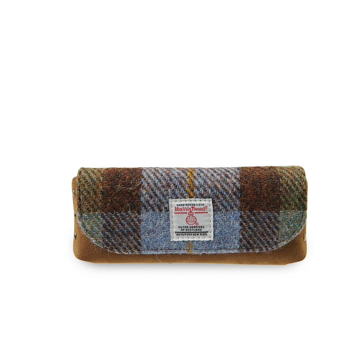 Leather Glasses Case Chestnut Tartan