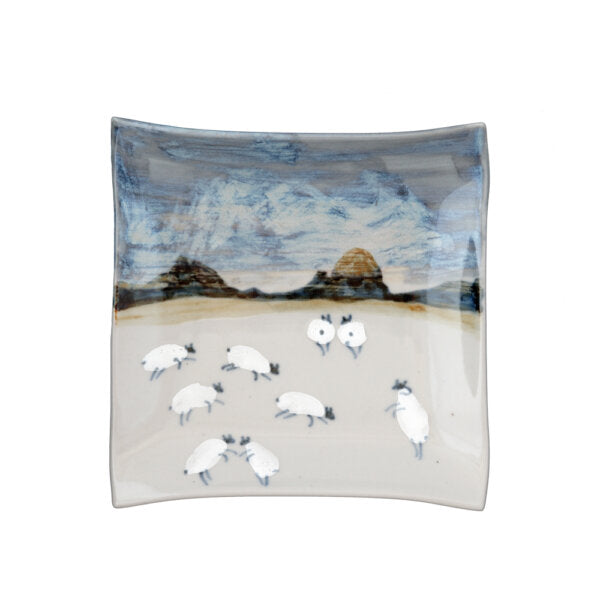 Highland Stoneware Medium Square Sheep Plate