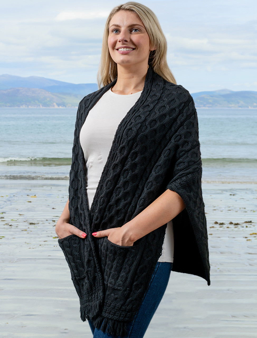 Super Soft Merino Wrap With Pockets