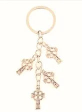Multi Irish Celtic Cross Keyring