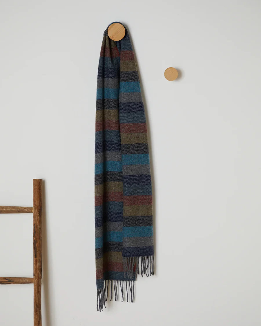 Foxford Multi Stripe 100% Lambswool Scarf
