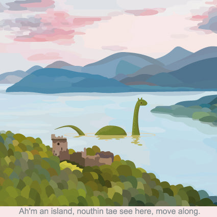 Periodic Society Nessie Island Blank Greeting Card