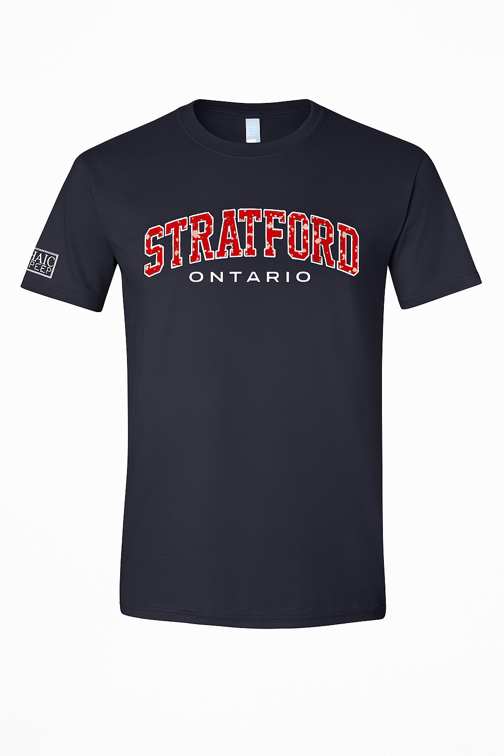 Stratford Red Plaid Logo T-Shirt