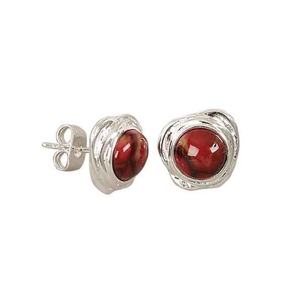 Heathergem Silver Plated Swirl Stud Earrings