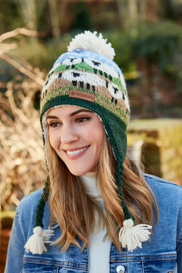 Snowy Sheep Chullo Hat Scottish Shop - Main Image