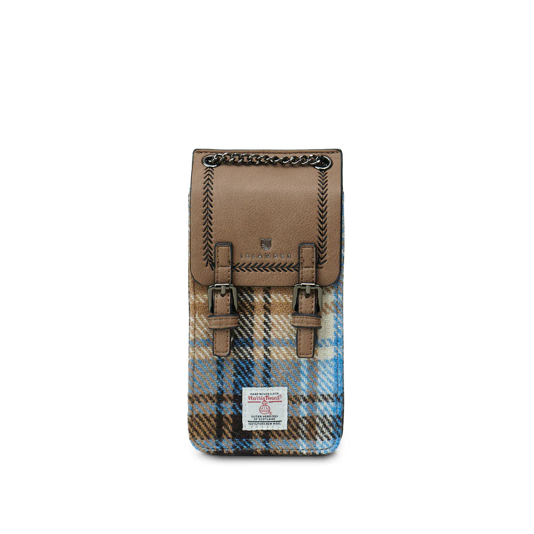 The Islander The Phone Tote blue And Beige Tartan