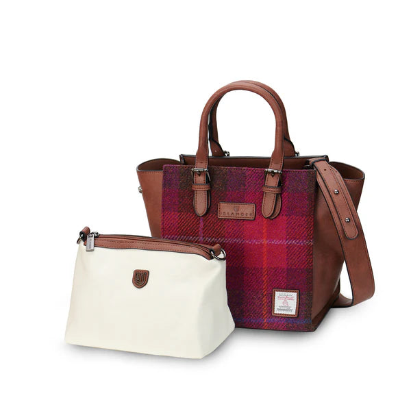 The Medium Caillie Tote Fushsia Tartan