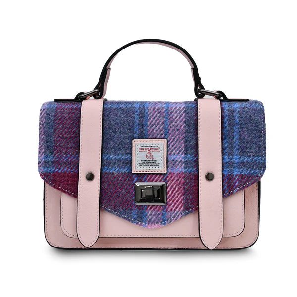 Pink And Blue Tartan Medium Satchel