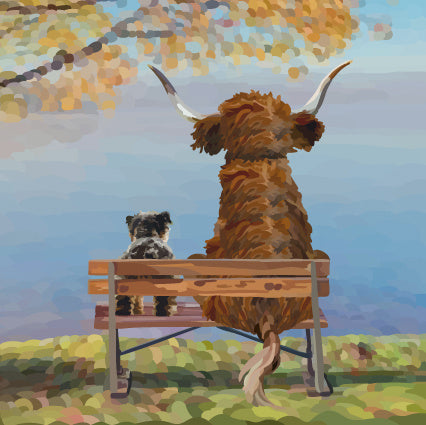 Periodic Society The View Blank Highland Cow Greeting Card