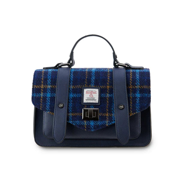 The medium Satchel Navy Tartan