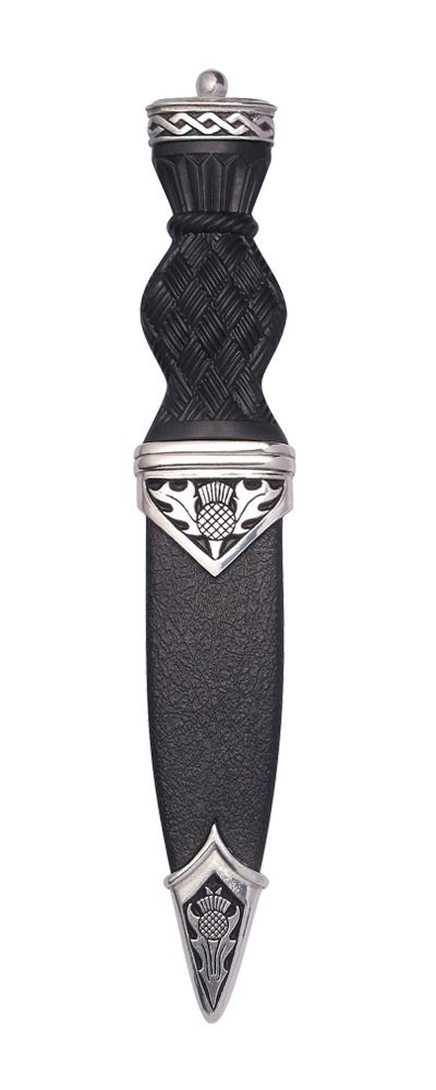Thistle Polished Sgian Dubh With Plain Top