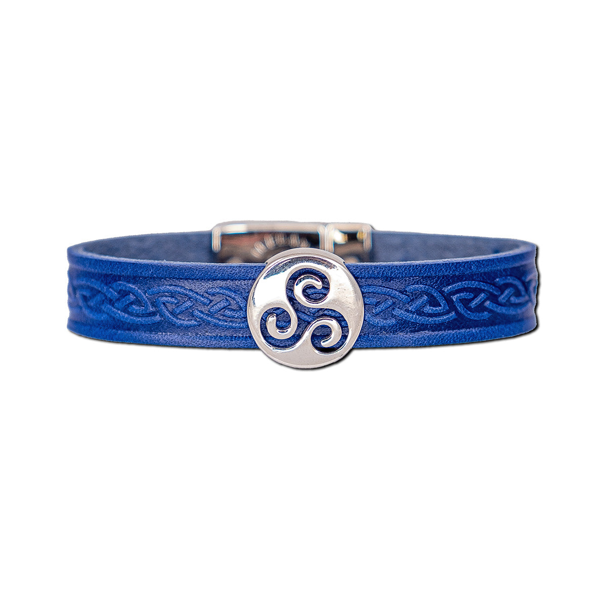 blue-triskle-celtic-embossed-stainless-steel-magnetic-cuff