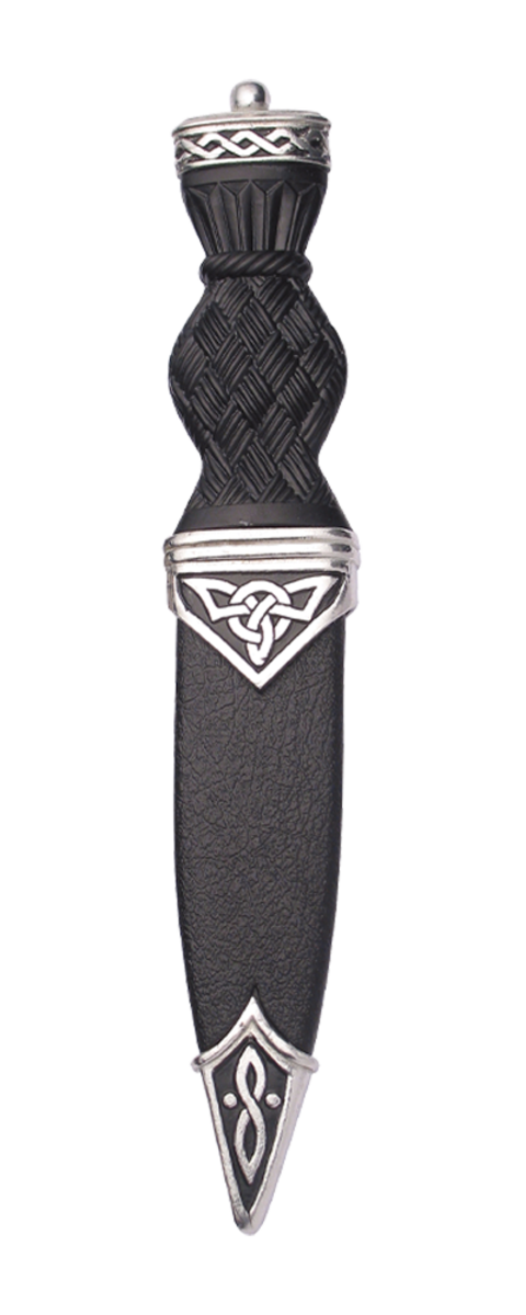 Celtic Polished Sgian Dubh With Plain Top