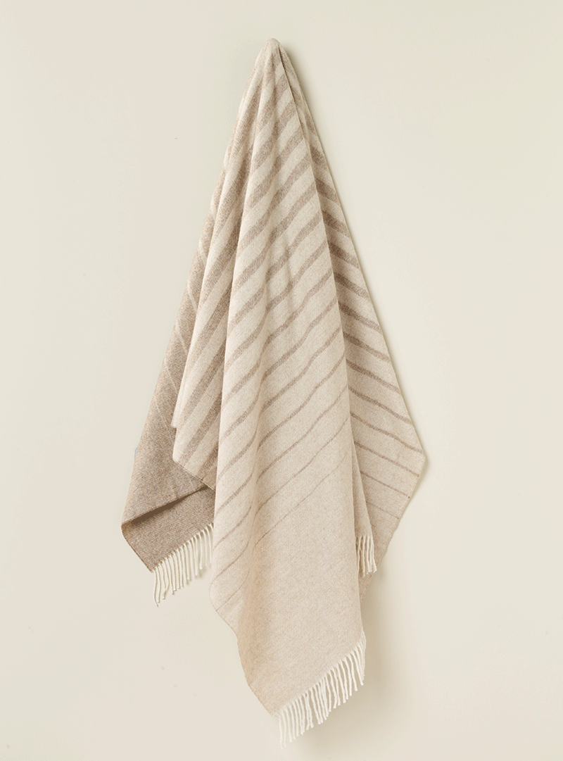 Albion Merion Wool Throw | Natural
