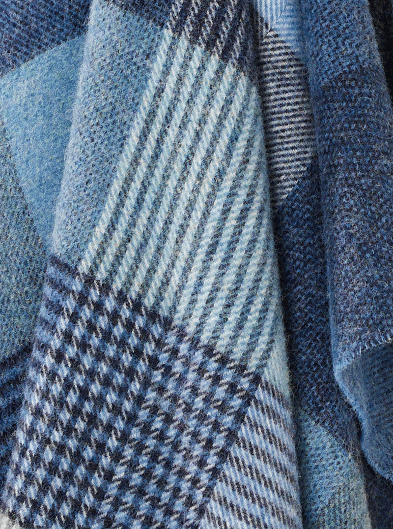 Lindley Design Shetland Wool Throw | Blue