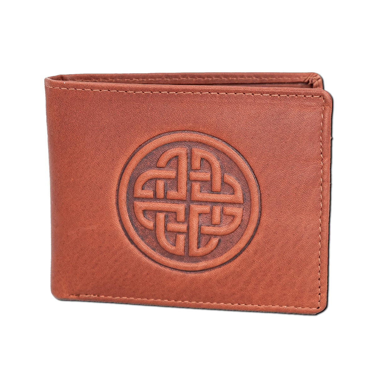 Lee River Tan colour celtic-knot-embossed-wallet