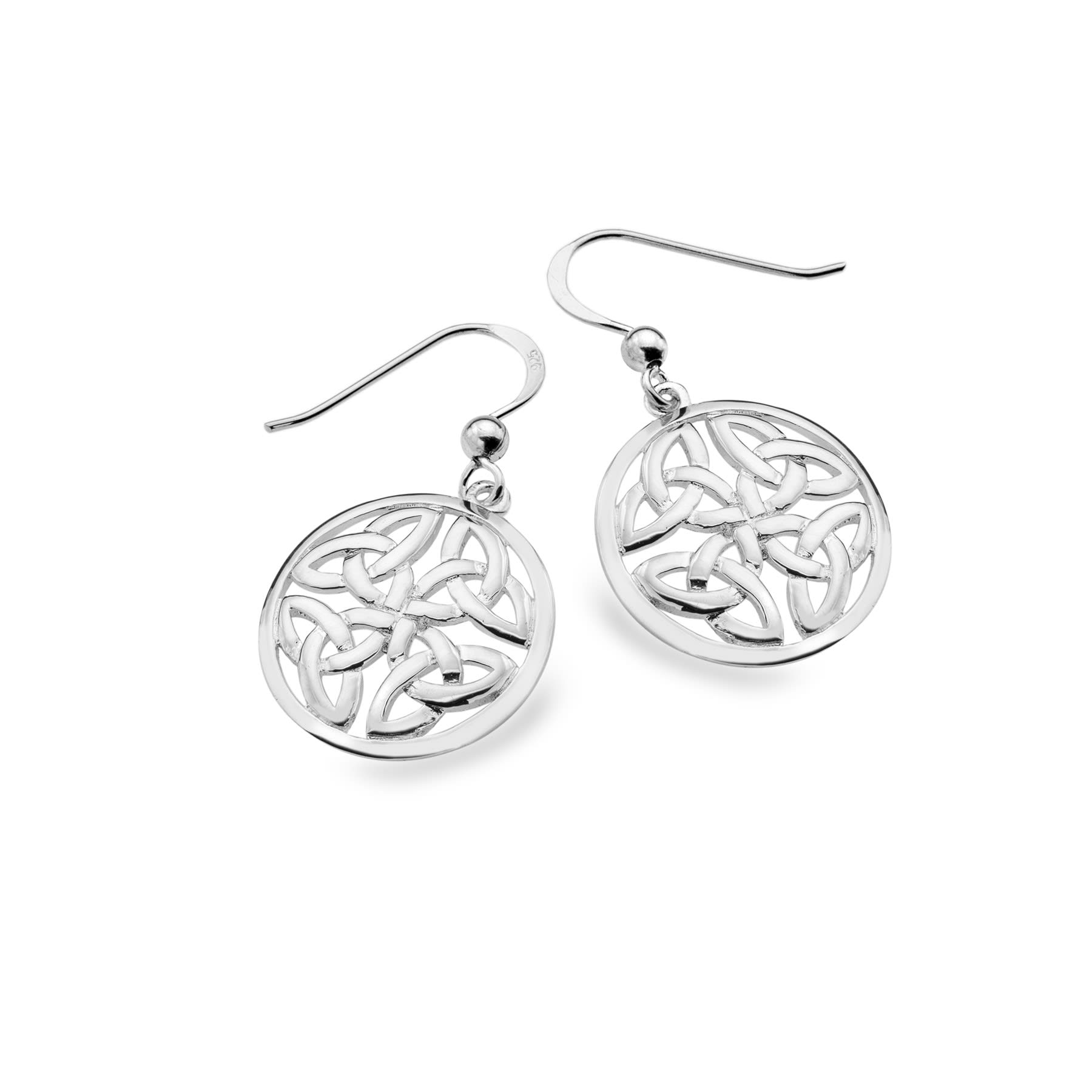 Sterling Silver earrings with Celtic Trinity Round