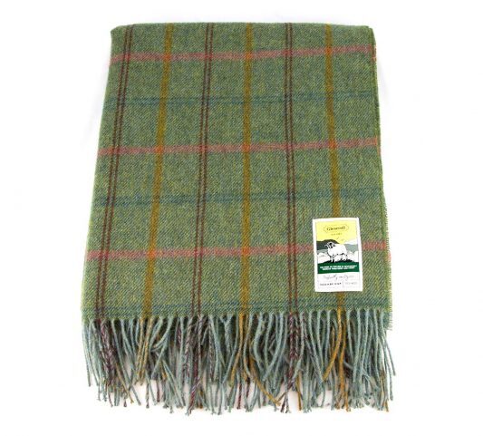 Pure Wool Travel Rug – Glencroft Green Plaid