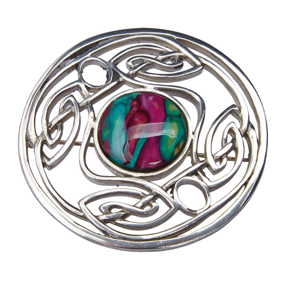 Heathergem Large Pewter Celtic Brooch